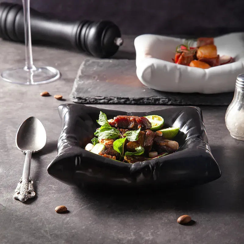 Cloud-Shaped Porcelain Serving Bowl