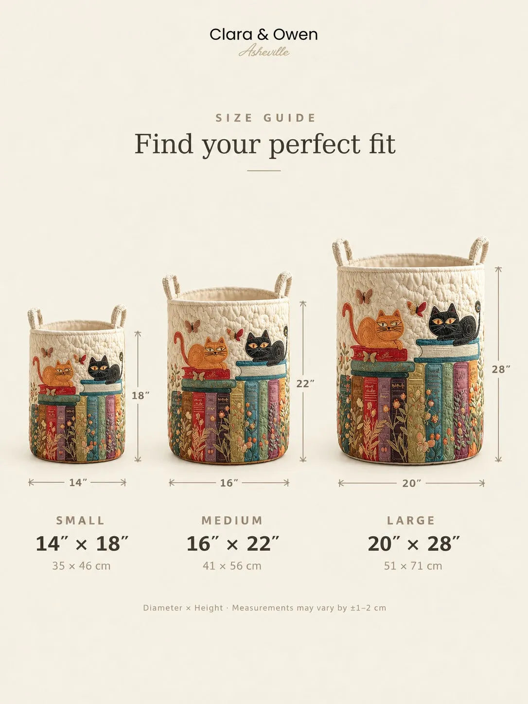 Collapsible Plaid Cat Laundry Basket with Handles