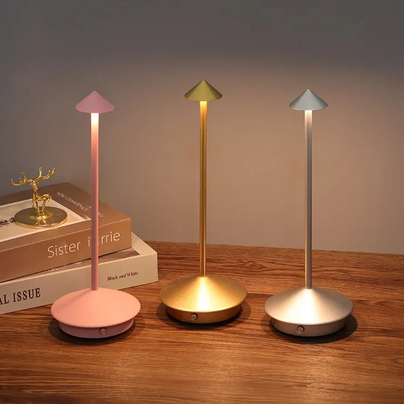Cordless LED Table Lamp with Touch Dimming and USB Charging