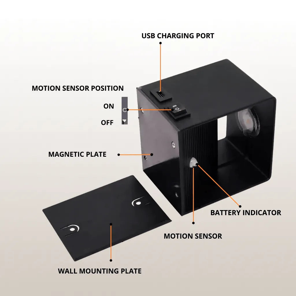 Cordless Rechargeable LED Wall Light with Adjustable Angle