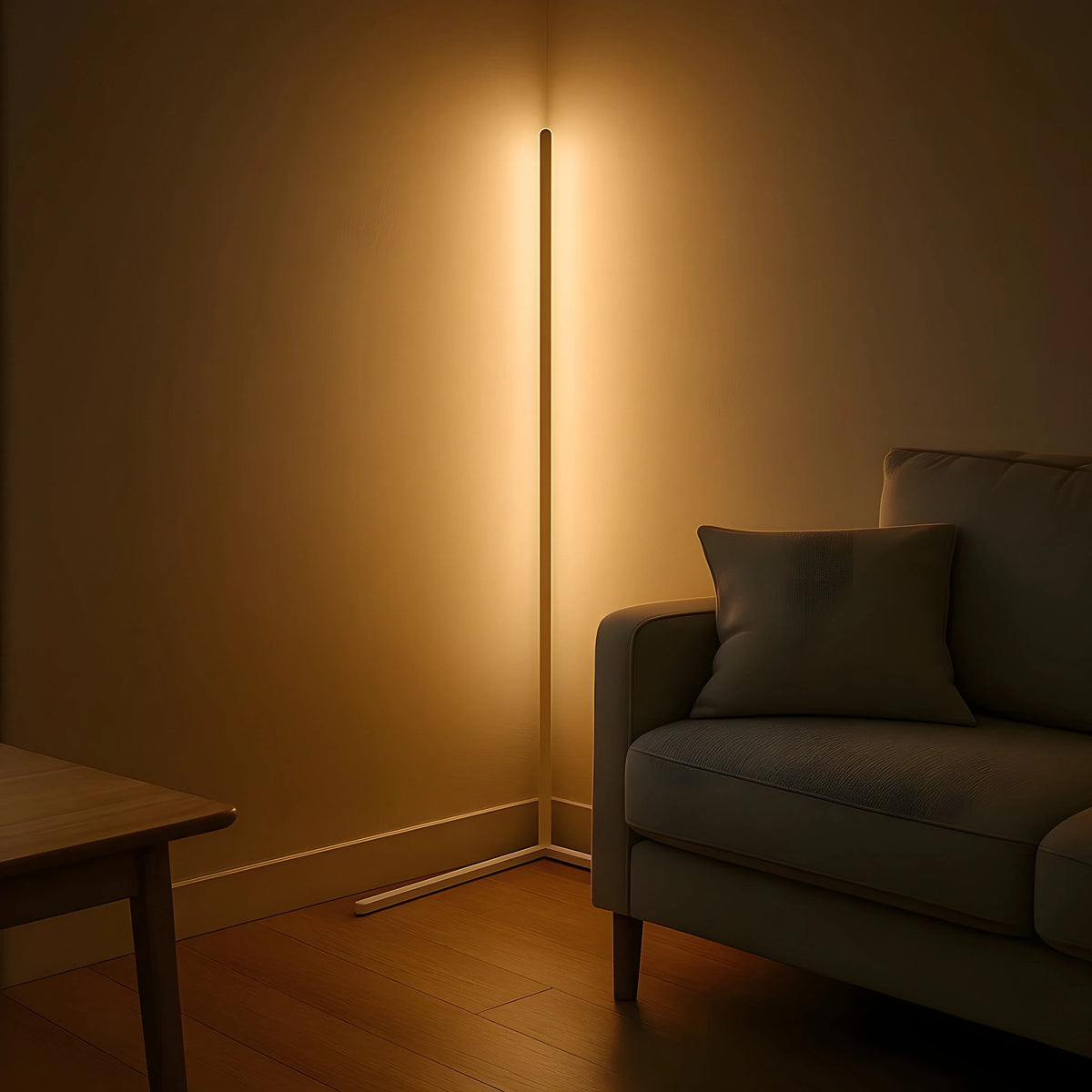 Dimmable LED Corner Floor Lamp with Remote Control