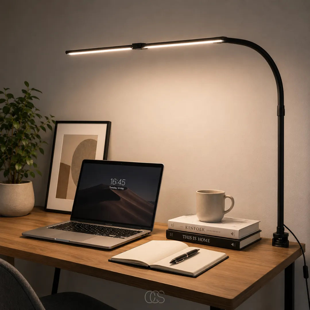 Dimmable LED Desk Lamp with Flexible Arm and Clamp