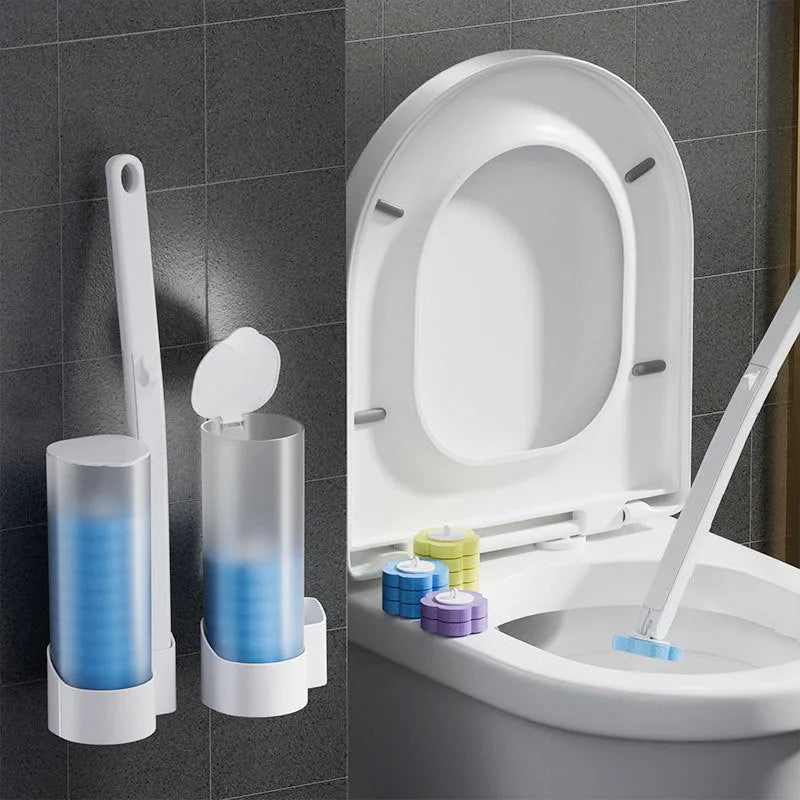 Disposable Toilet Brush with Hygienic Sponge Heads