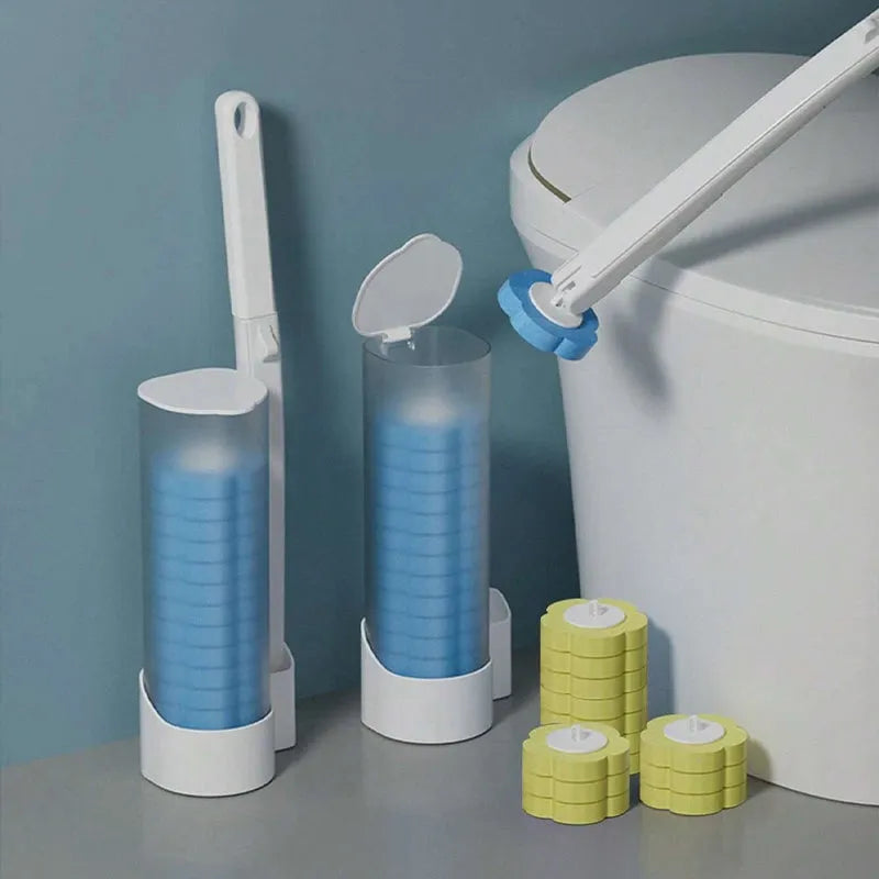 Disposable Toilet Brush with Hygienic Sponge Heads