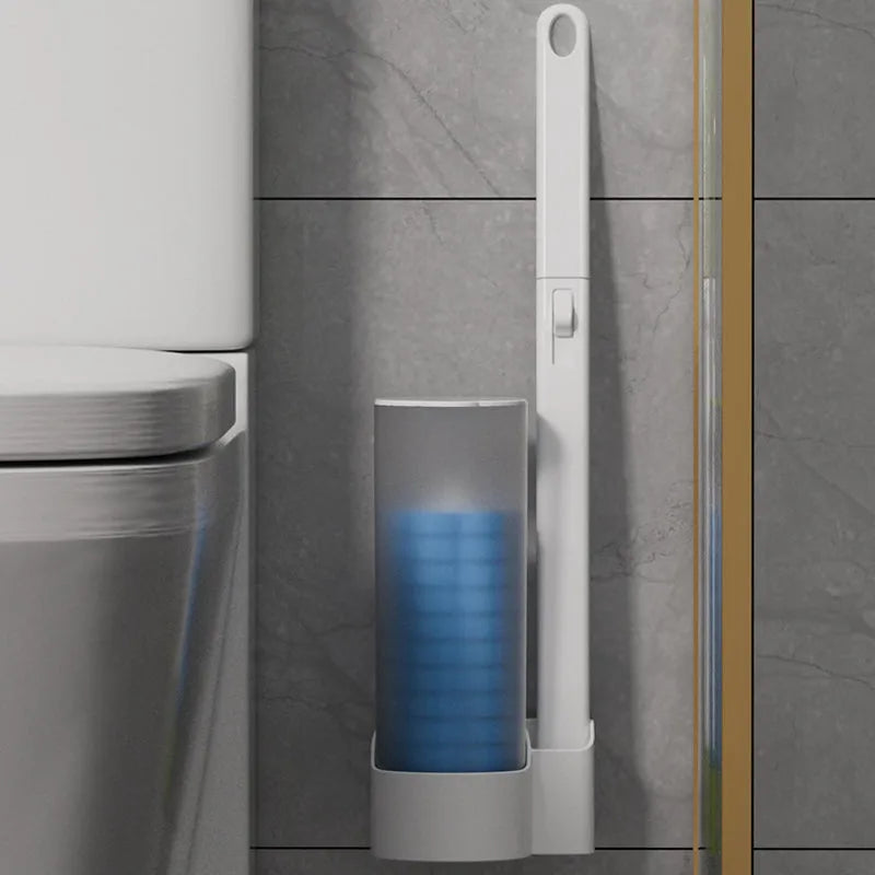 Disposable Toilet Brush with Hygienic Sponge Heads
