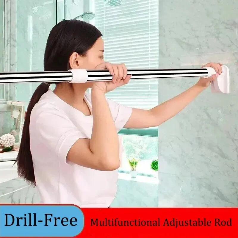 Drill-Free Adjustable Tension Rod for Curtains