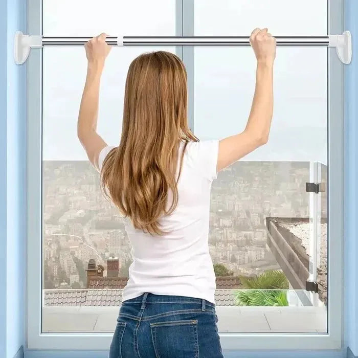 Drill-Free Adjustable Tension Rod for Curtains