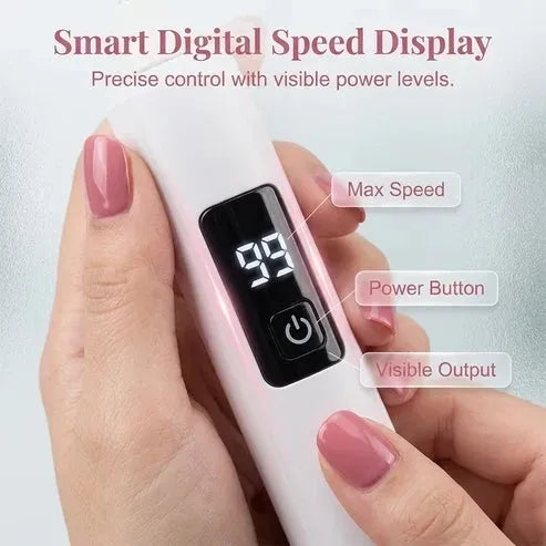 Electric Nail Drill with Digital Display and 4 Attachments