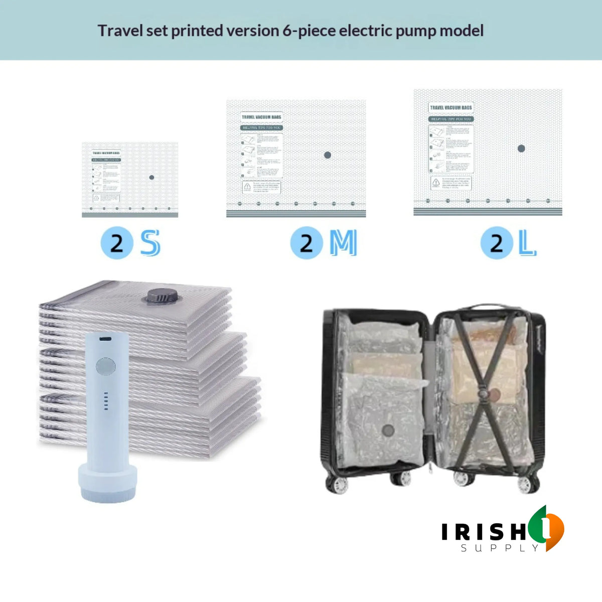 Electric Travel Vacuum Pump with Compression Bags