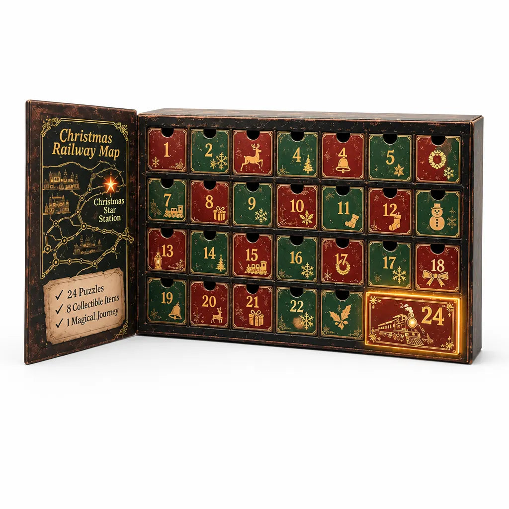 Escape Room Puzzle Advent Calendar with 24 Daily Brain Teasers