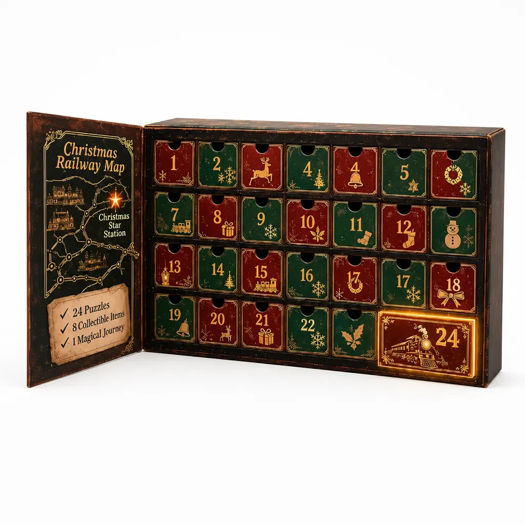 Escape Room Puzzle Advent Calendar with 24 Daily Brain Teasers