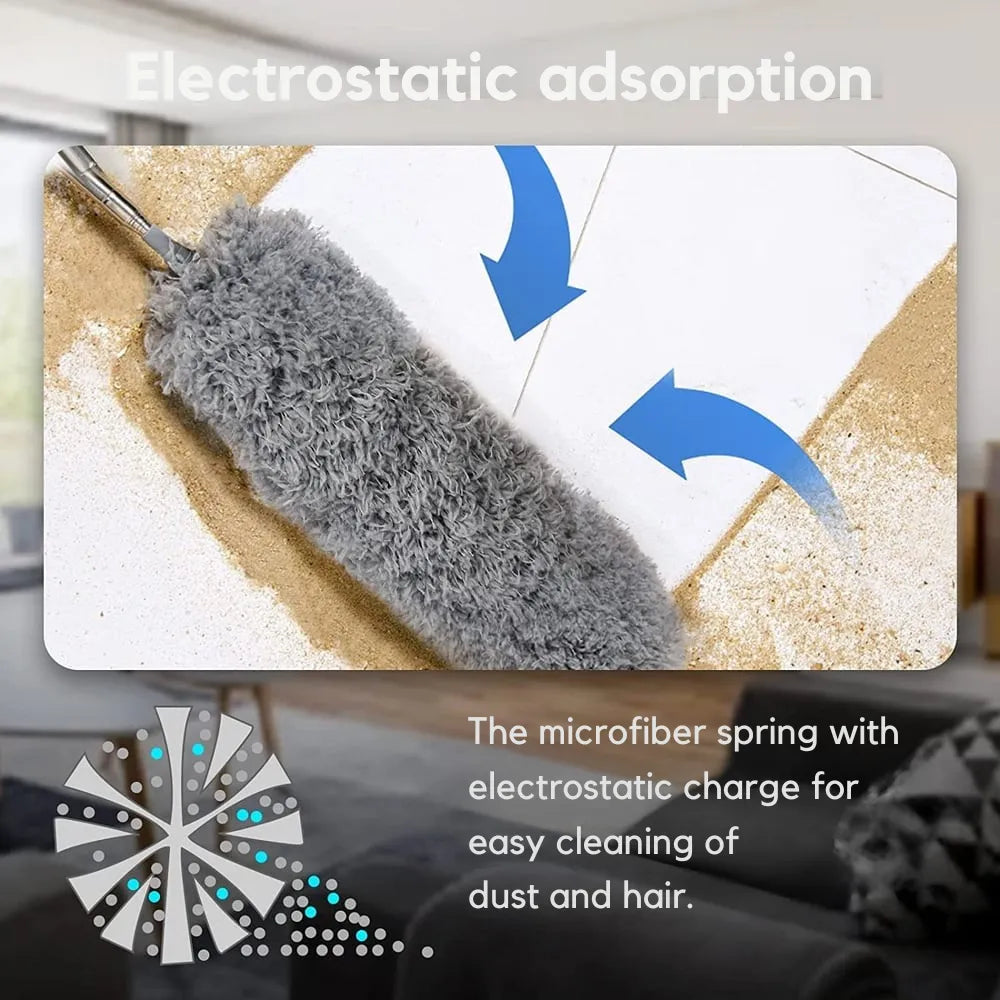 Extendable Microfiber Duster with Bendable Head
