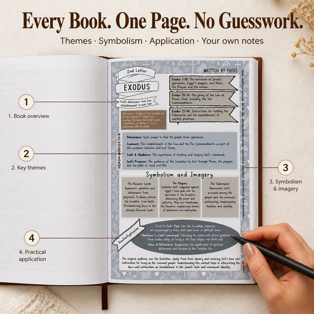 Faux Leather Bible Study Guide with Dedicated Book Pages