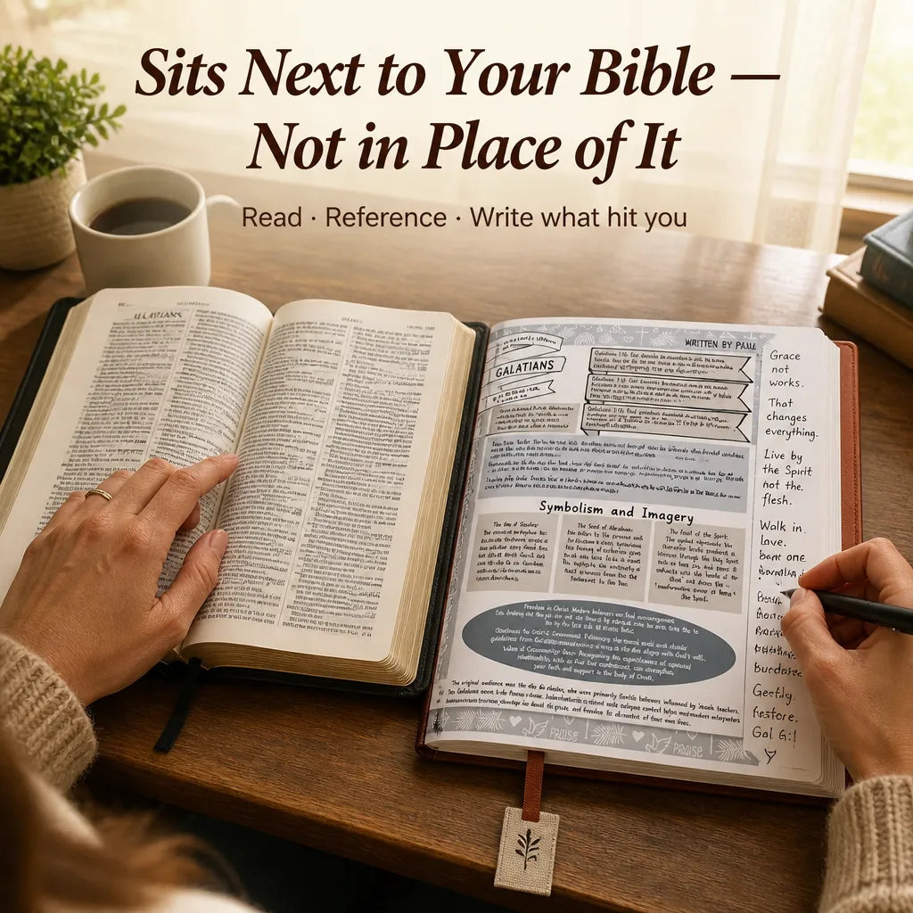 Faux Leather Bible Study Guide with Dedicated Book Pages