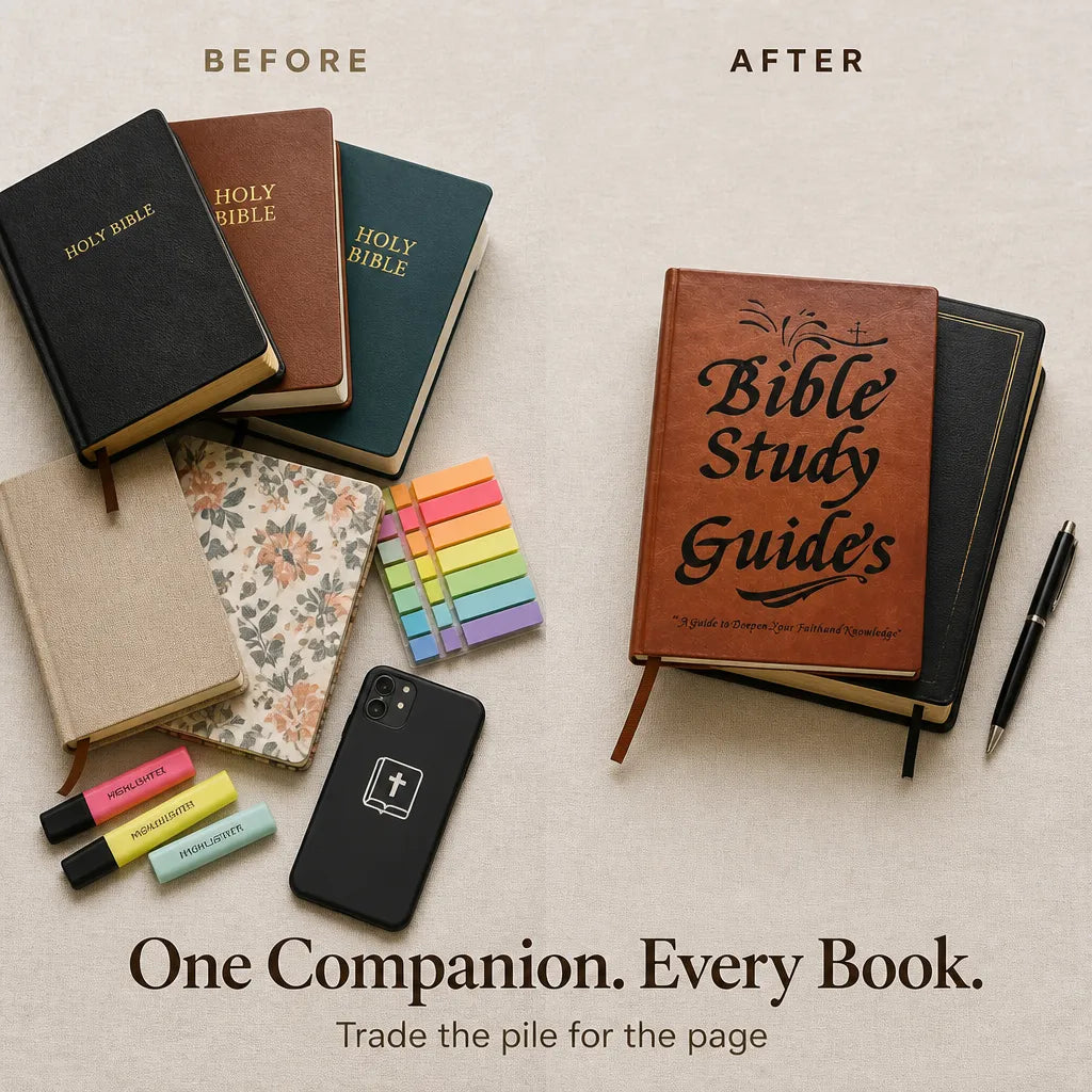 Faux Leather Bible Study Guide with Dedicated Book Pages