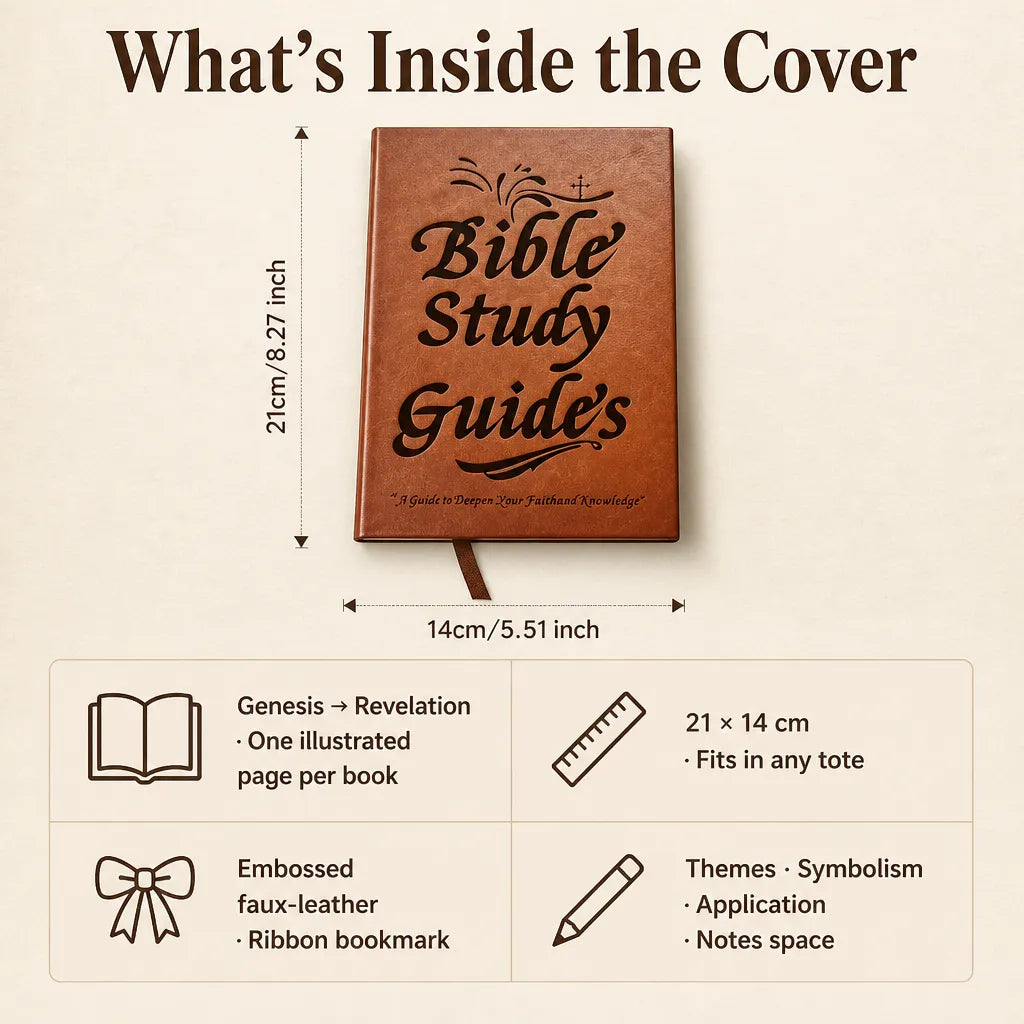 Faux Leather Bible Study Guide with Dedicated Book Pages