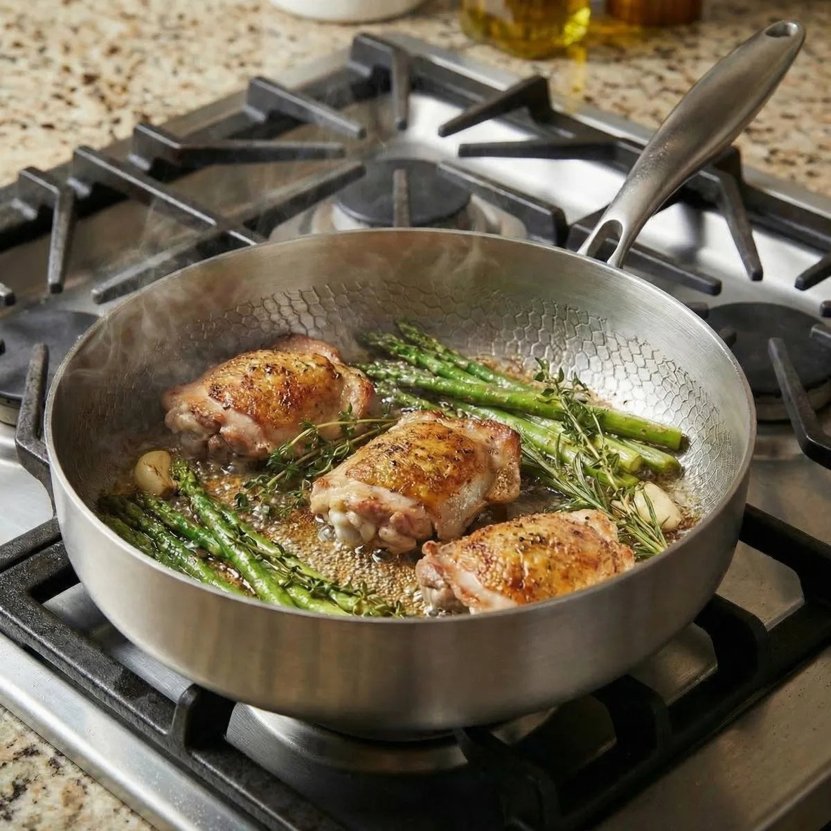 Forged Titanium Deep Frying Pan with High Rim