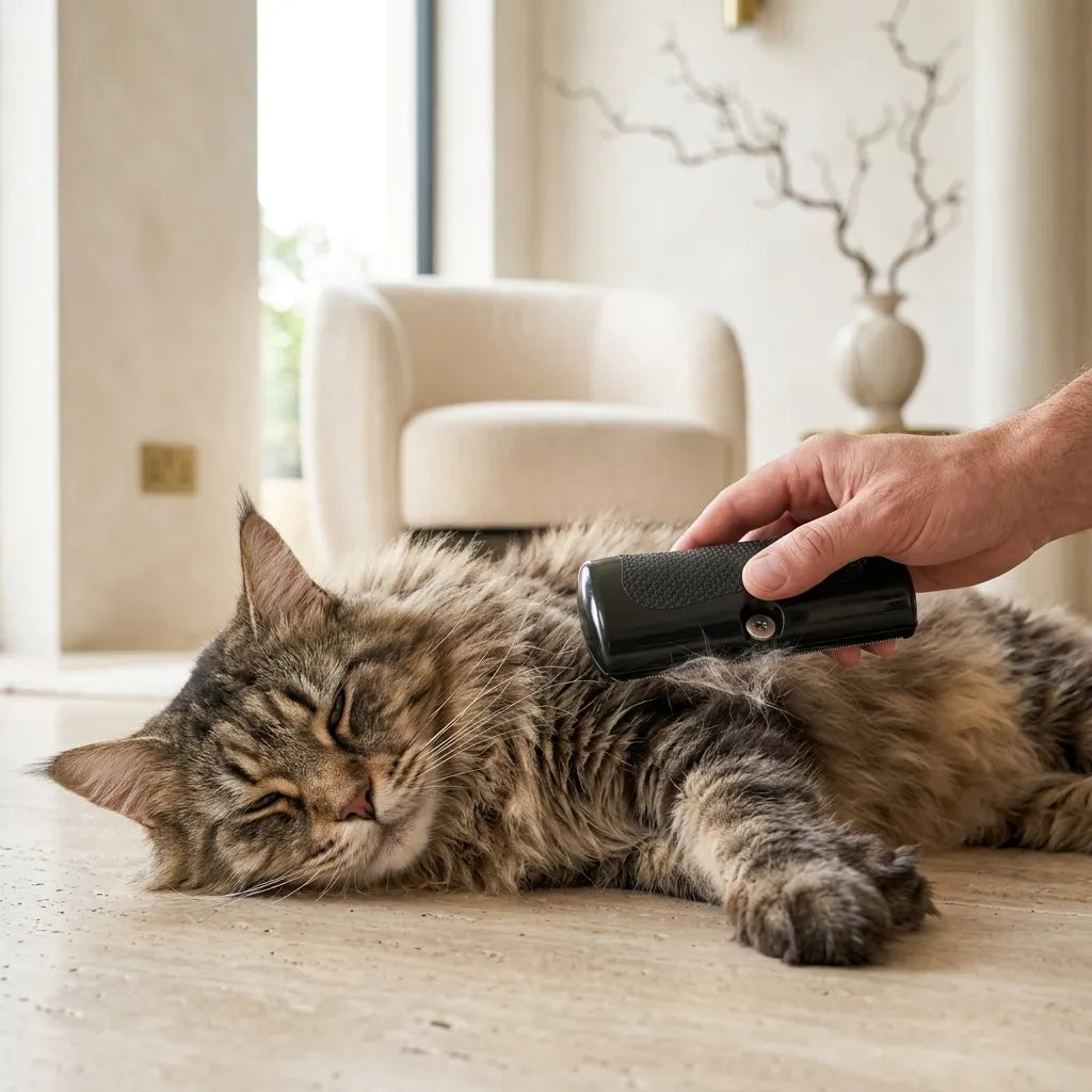 Gentle Undercoat Deshedding Grooming Brush for Dogs and Cats