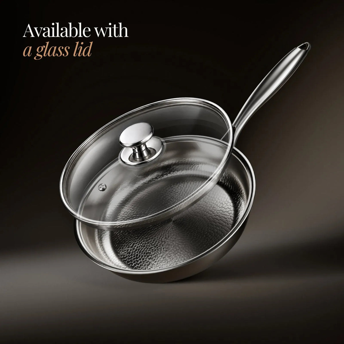 Hammered Titanium Frying Pan with Chemical-Free Coating