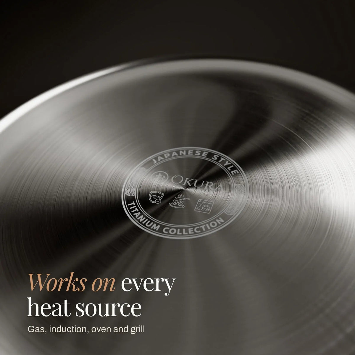 Hammered Titanium Wok Cookware Set with Matching Lid