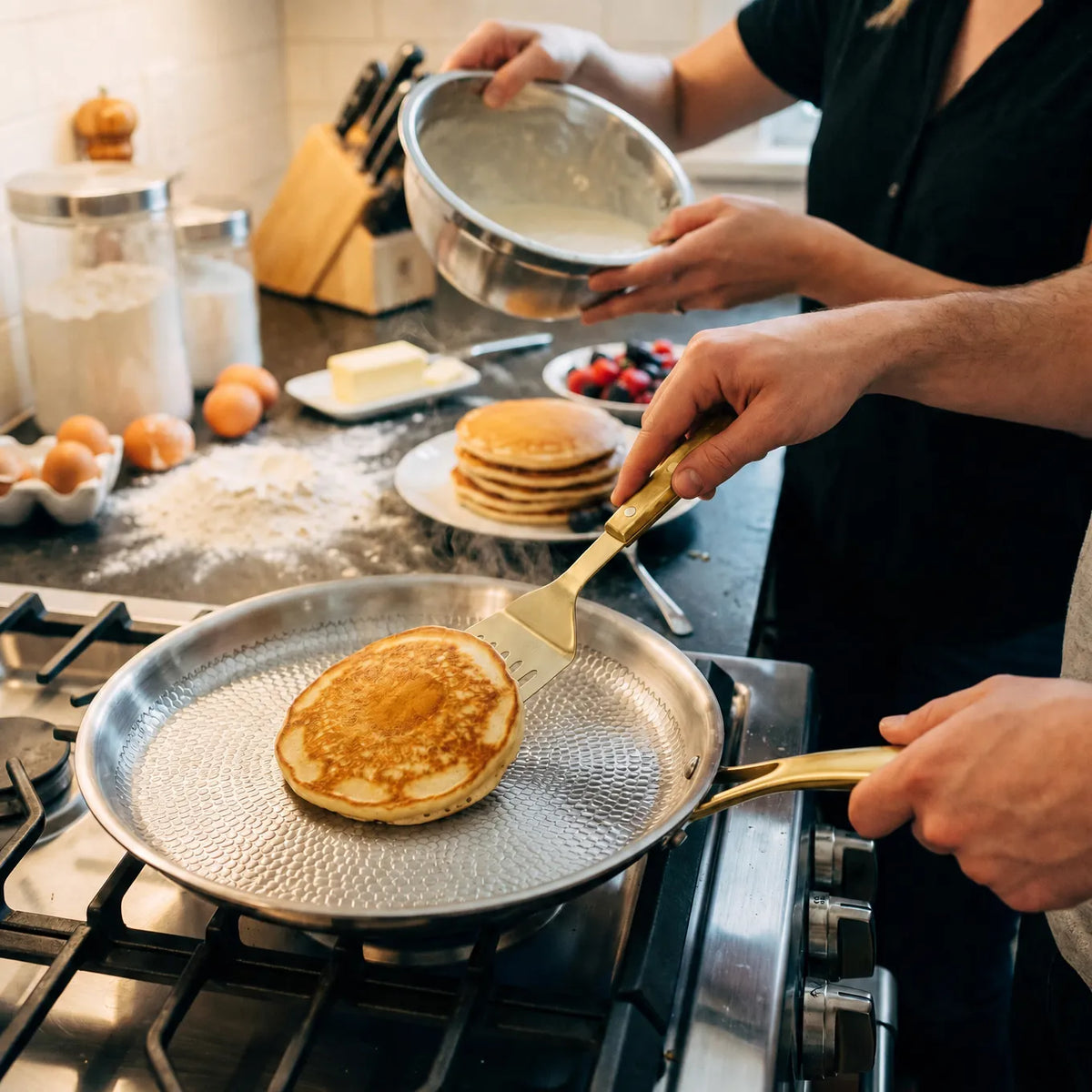 Hand-Hammered Titanium Crepe Pan