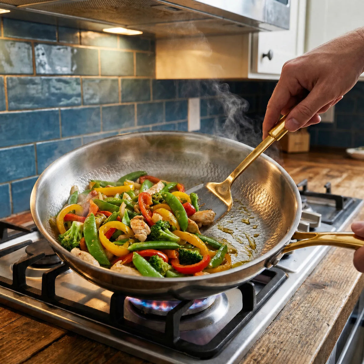 Hand-Hammered Titanium Frying Pan 3-Piece Set