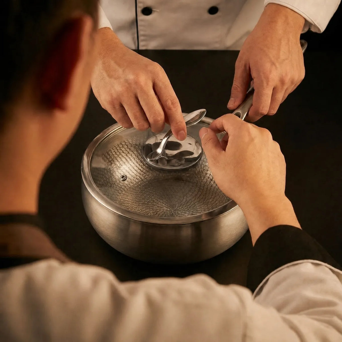 Hand-Hammered Titanium Sauté Pan for Healthy Cooking