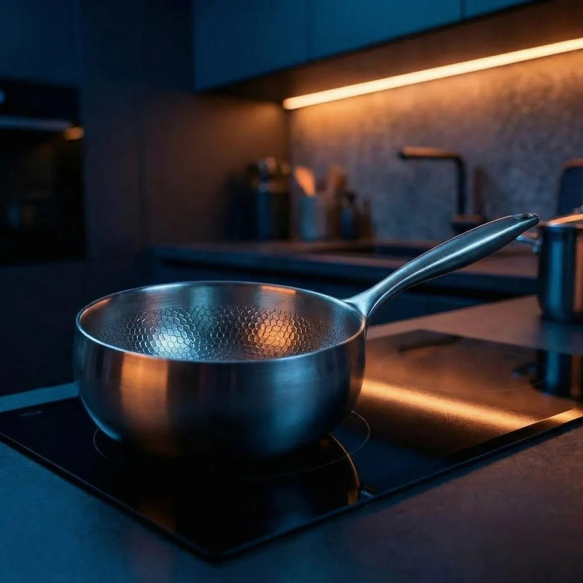 Hand-Hammered Titanium Sauté Pan for Healthy Cooking