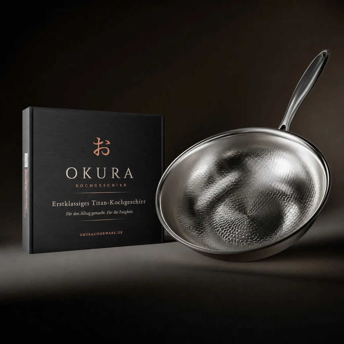 Hand-Hammered Titanium Wok Pan with Flat Bottom