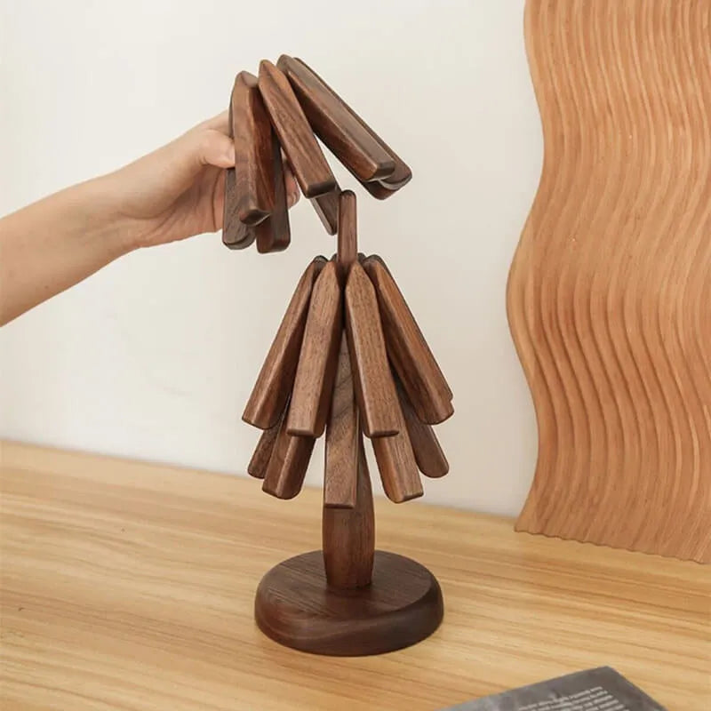 Handcrafted Heat-Resistant Wooden Table Coaster Set