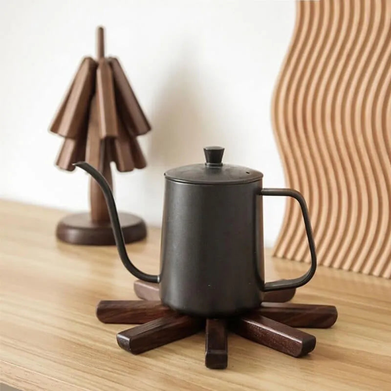 Handcrafted Heat-Resistant Wooden Table Coaster Set