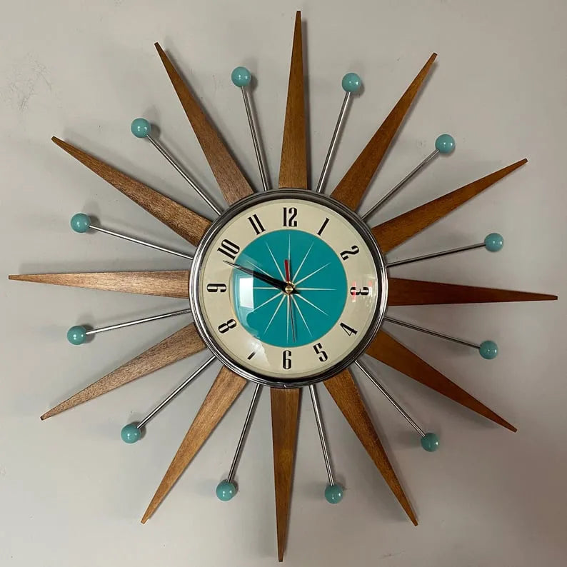 Handmade Mid-Century Modern Wall Clock with Silent Movement