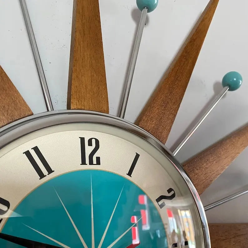 Handmade Mid-Century Modern Wall Clock with Silent Movement