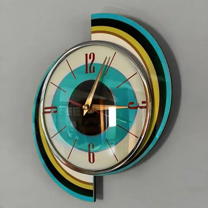 Handmade Mid-Century Modern Wall Clock with Silent Movement