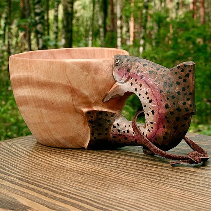 Handmade Wooden Outdoor Camping Mug