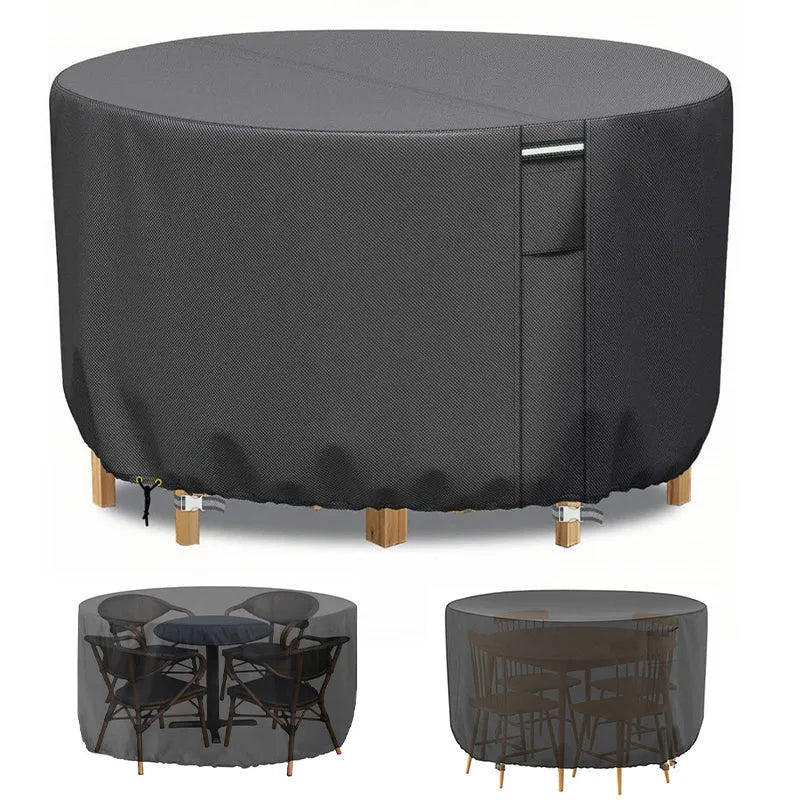 Heavy-Duty Round Patio Furniture Cover with Air Vents