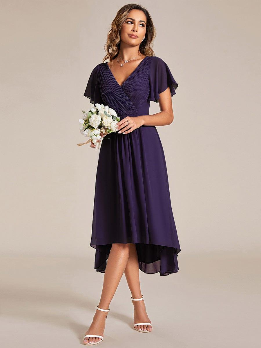 Women's High-Low Chiffon Wedding Guest Dress