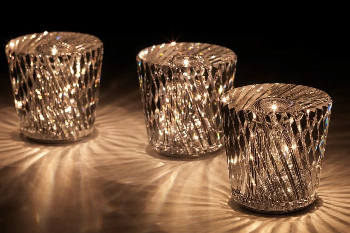 Rechargeable Diamond Pattern Crystal LED Table Lamp
