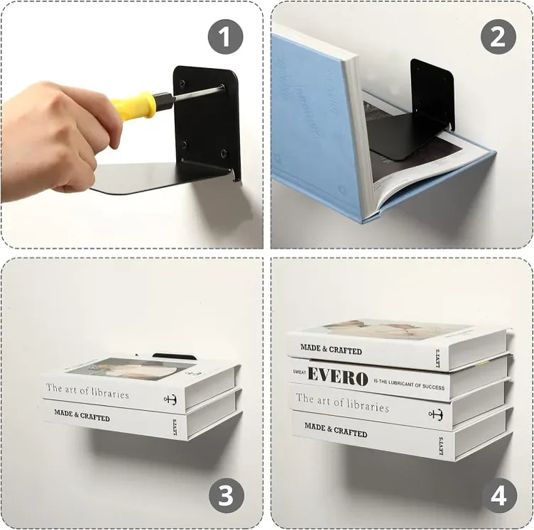 Invisible Floating Bookshelf for Wall Storage