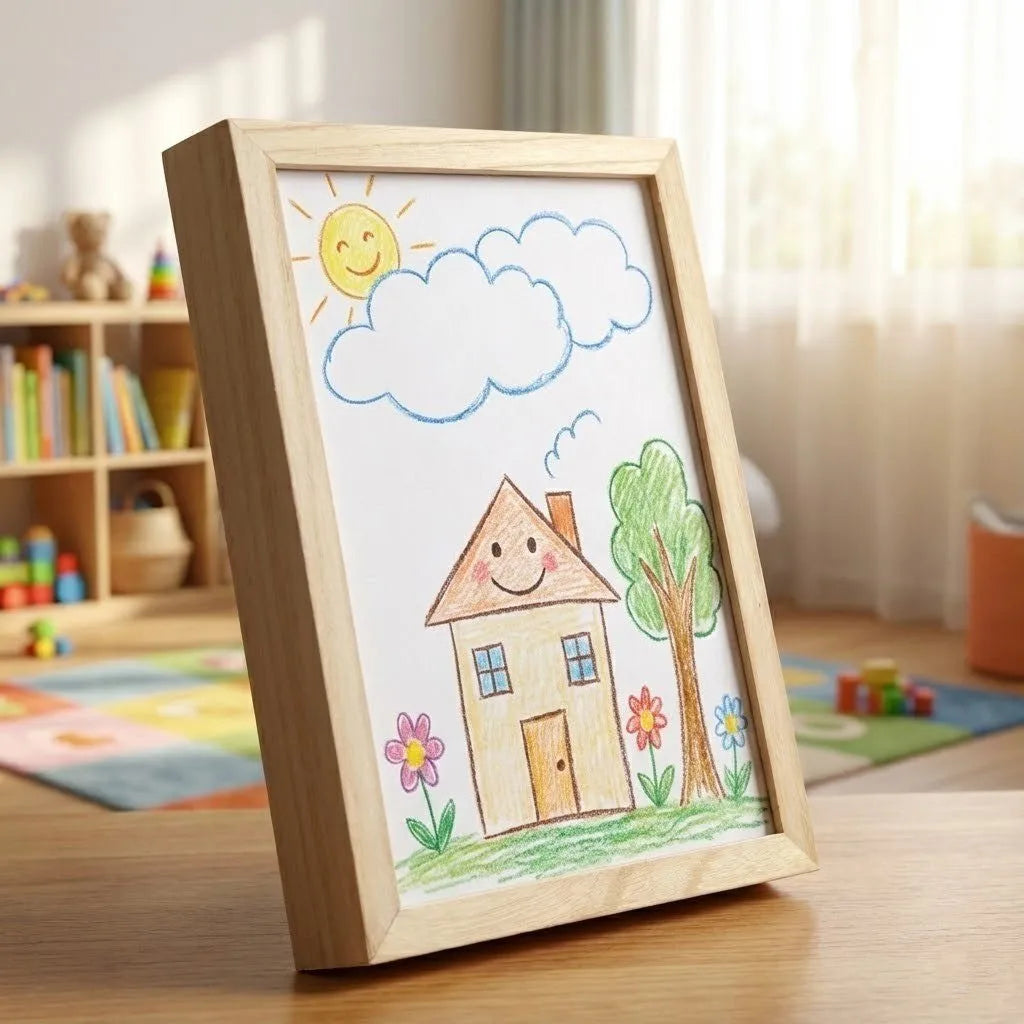 Kids' Artwork Frame with Front-Opening Storage Compartment