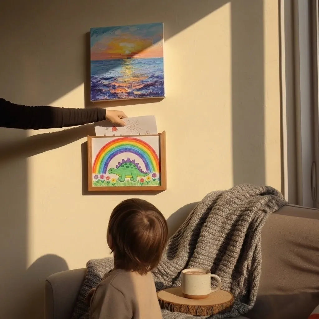 Kids' Artwork Frame with Front-Opening Storage Compartment