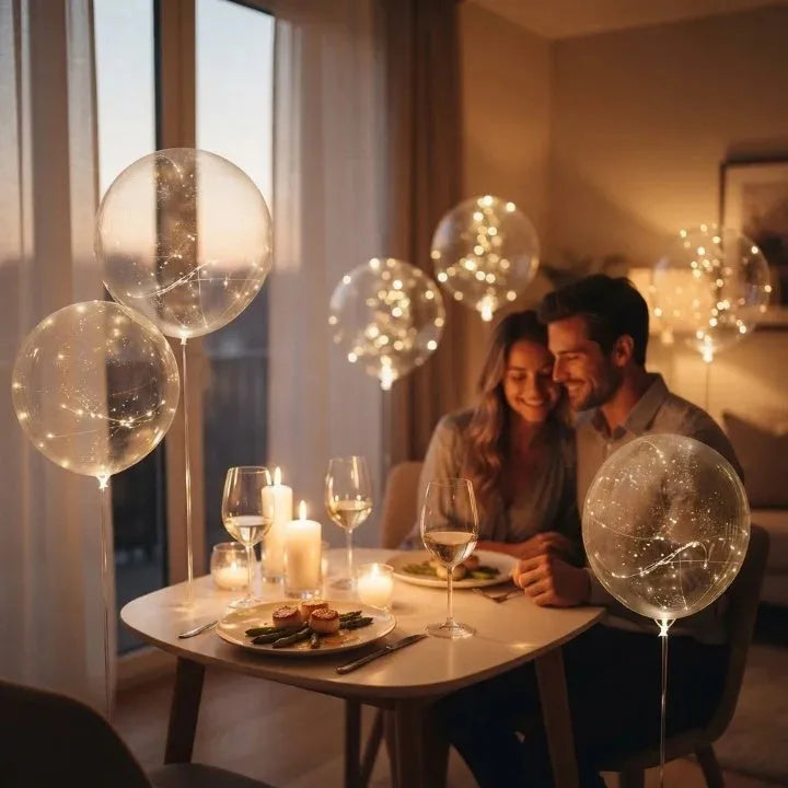 LED Balloon Set with Warm Lights (10-Pack)