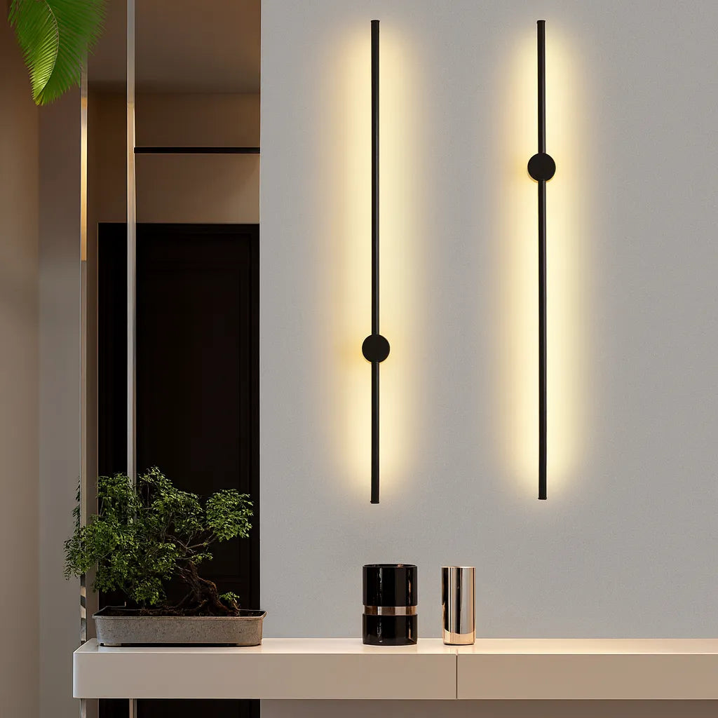 Linear Iron and Acrylic LED Wall Light Fixture
