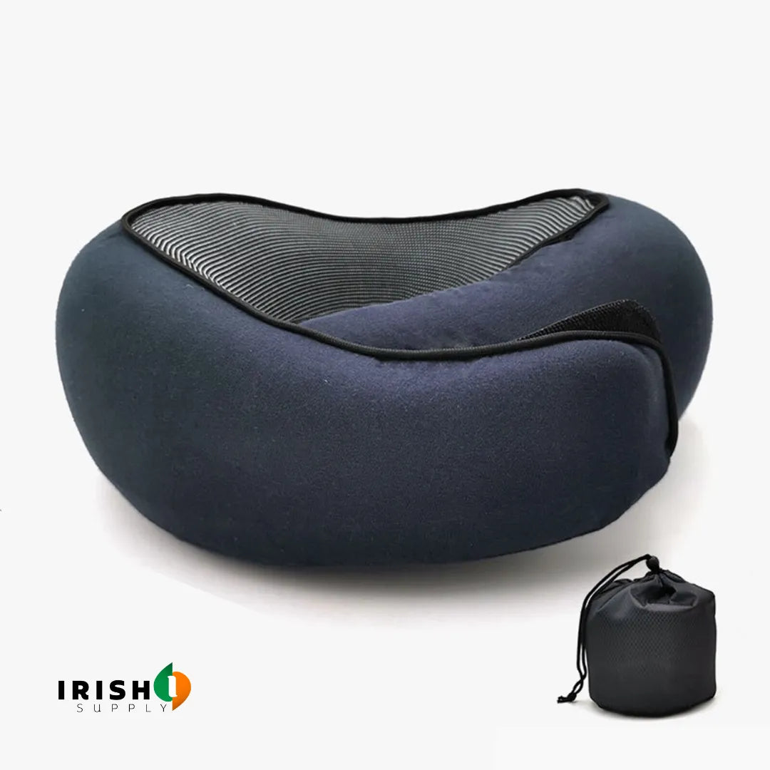 Memory Foam Travel Neck Pillow with Front Support Buckle