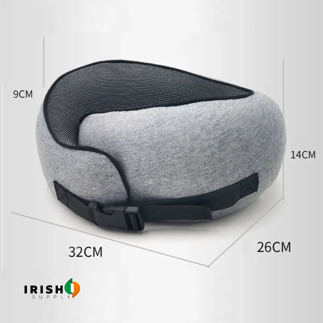 Memory Foam Travel Neck Pillow with Front Support Buckle