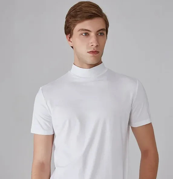Men's Athletic Stand Collar Short Sleeve T-Shirt