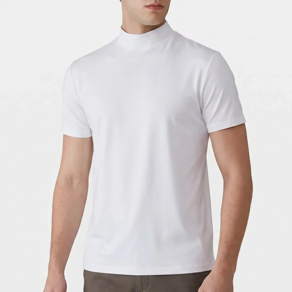 Men's Athletic Stand Collar Short Sleeve T-Shirt
