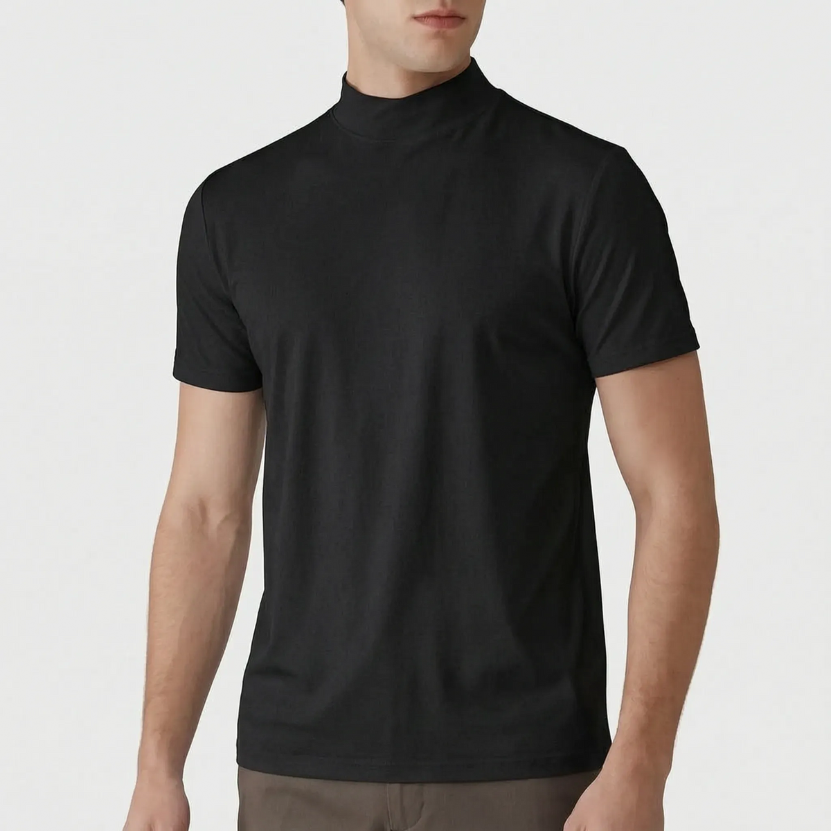 Men's Athletic Stand Collar Short Sleeve T-Shirt