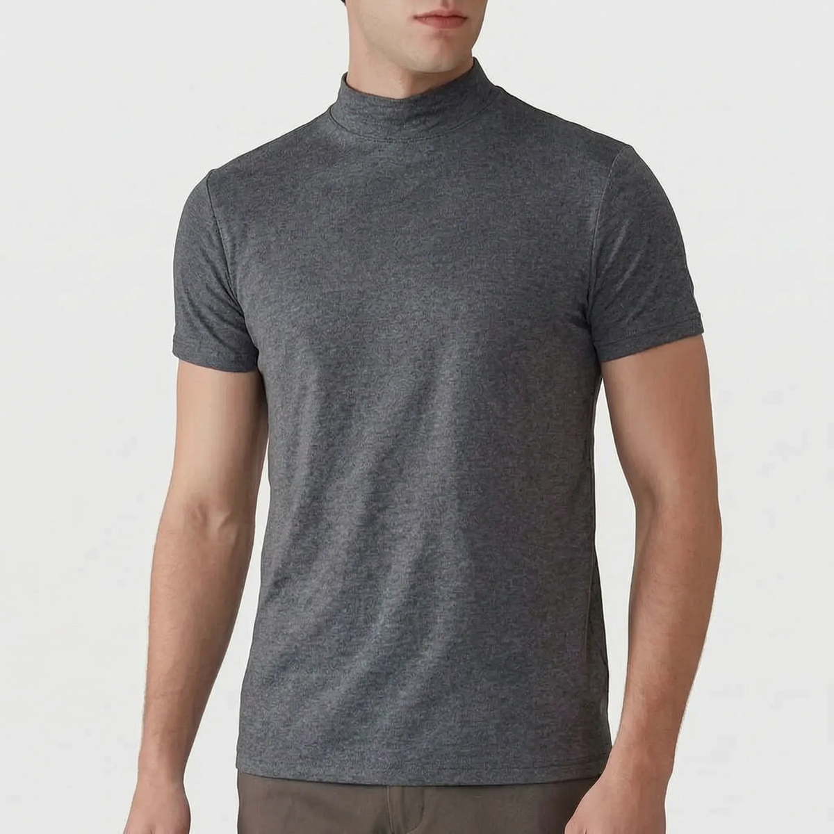 Men's Athletic Stand Collar Short Sleeve T-Shirt