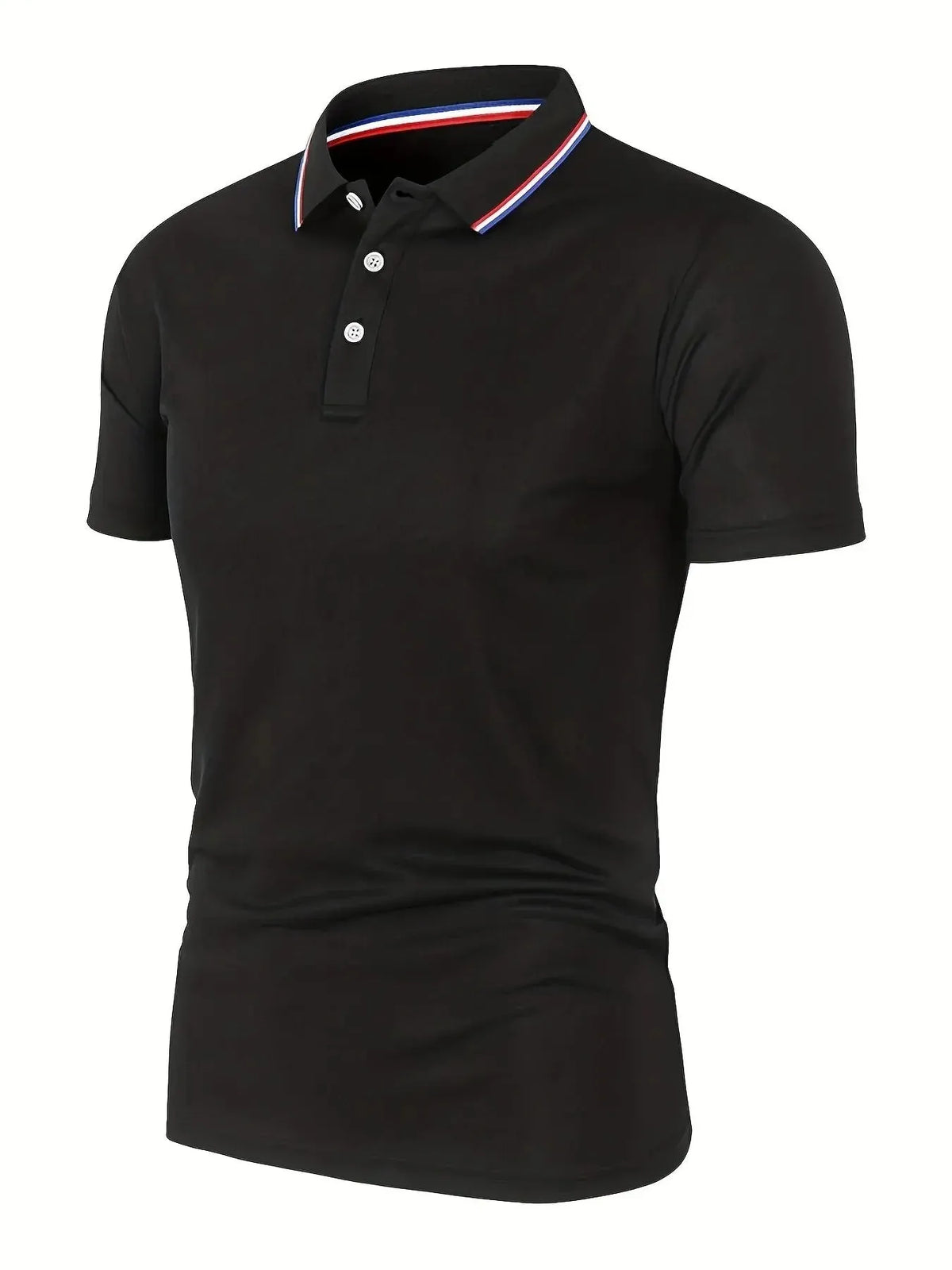 Men's Breathable Short-Sleeve Polo Shirt with Button Placket
